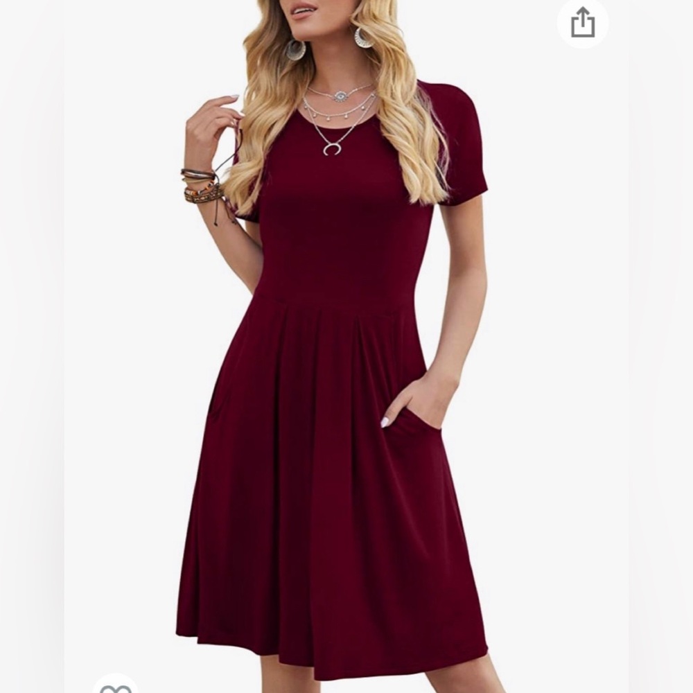 Casual Flowy Pleated Loose Dresses with Pockets